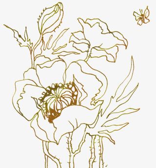 金色盛开的花朵免抠