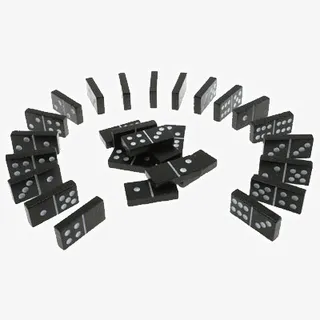 一圈多米诺骨牌免抠