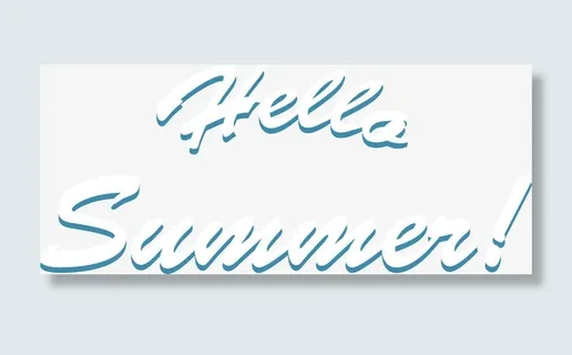 你好夏天英文字免抠