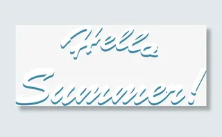 你好夏天英文字免抠