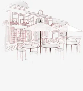 简单的室外线条场景图案免抠