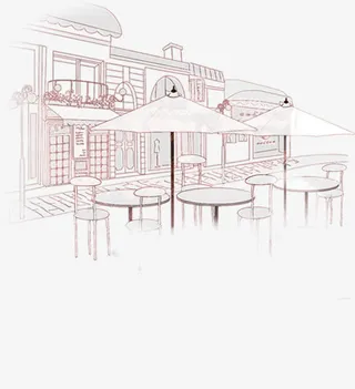 简单的室外线条场景图案免抠