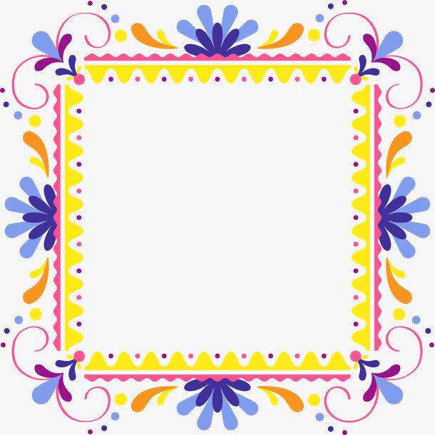 古典民族花纹边框纹理免抠