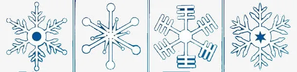 四片雪花图案免抠