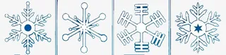 四片雪花图案免抠