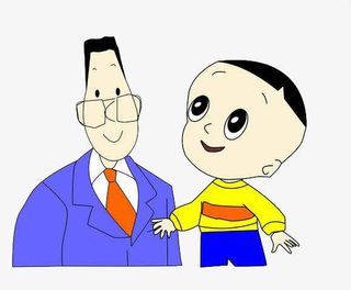 紫色打小头爸爸和大头儿子免抠