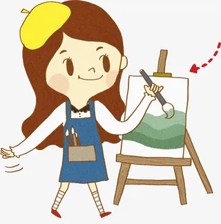 绘画的女生免抠图免抠