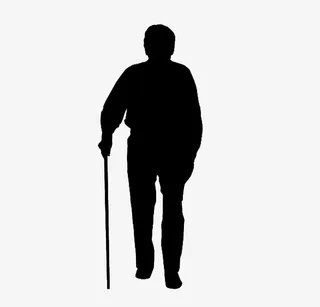 老人 剪影  黑影免抠