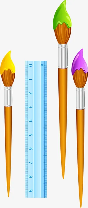 手绘画笔装饰图案免抠