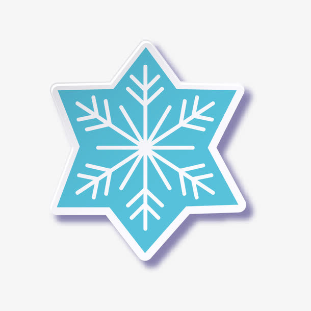六角蓝色雪花免抠