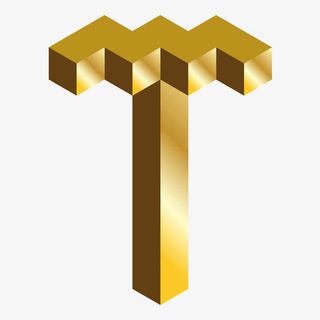 金色c4d英文字母T立体艺术字免抠