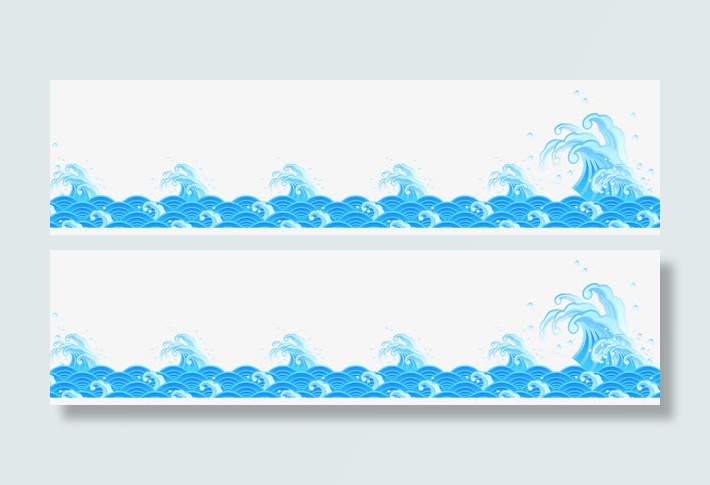 边框浪花素材免抠