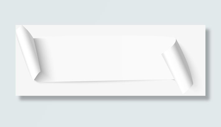 白色标题纸张条幅免抠