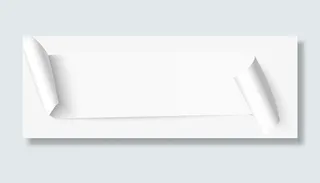 白色标题纸张条幅免抠