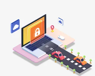 商务办公商用2.5D电脑公路创免抠手绘/卡通卡通元素