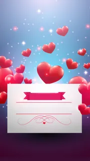 情人节纸卡爱心蓝色背景H5背景素材高清