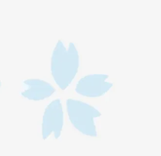 蓝色清新樱花免抠