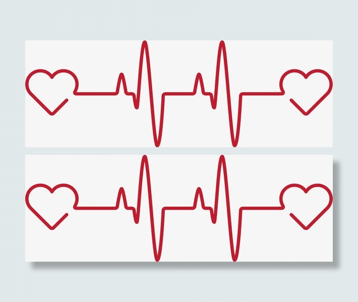 红色爱心心跳线图免抠