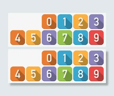 扁平化方形数字矢量素材免抠