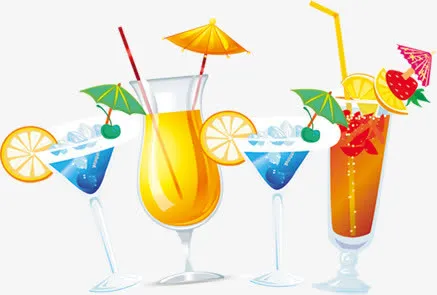 夏日缤纷饮品素材免抠