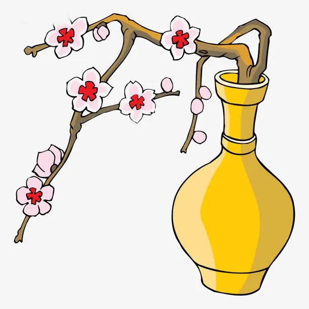 黄色花瓶免抠