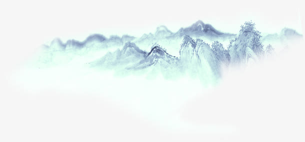 山水画中国风风景展板免抠