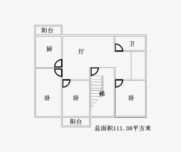 三室一厅平面设计图免抠