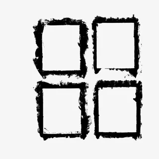 深色墨迹边框纹理免抠