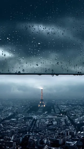 梦幻星空雨滴城市H5背景高清