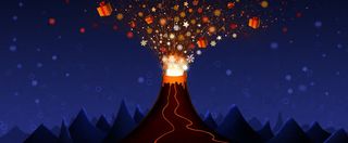 圣诞节手绘唯美插画banner壁纸