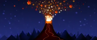 圣诞节手绘唯美插画banner壁纸