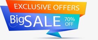 矢量手绘折纸标签免抠