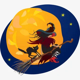 万圣节拿着扫把的女巫10免抠