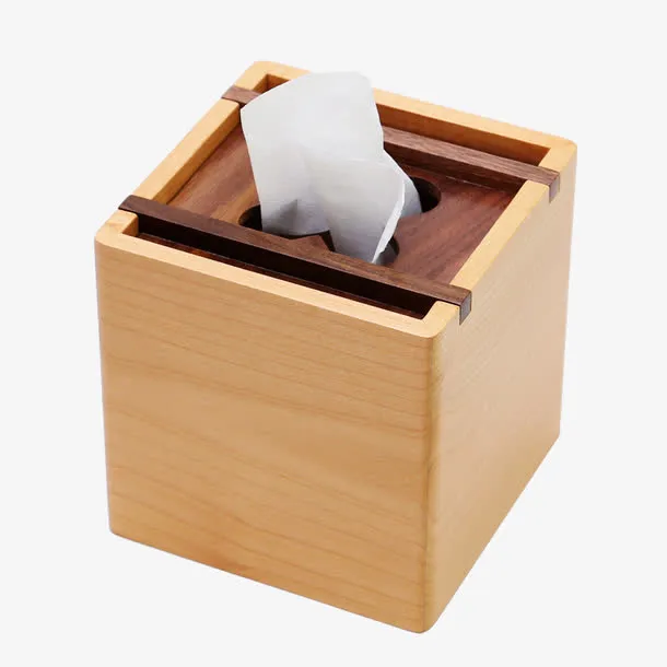 实木创意抽纸盒免抠
