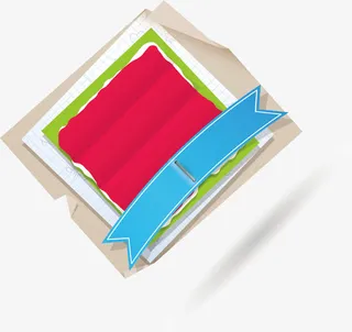 红色纸张标签元素免抠