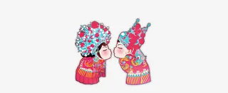 剪纸新娘新郎免抠