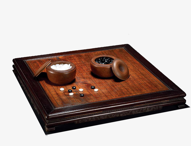 圆形围棋棋盒和方形棋盘免抠