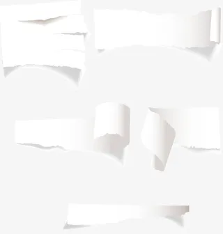 撕拉开的白色纸张矢量素材免抠