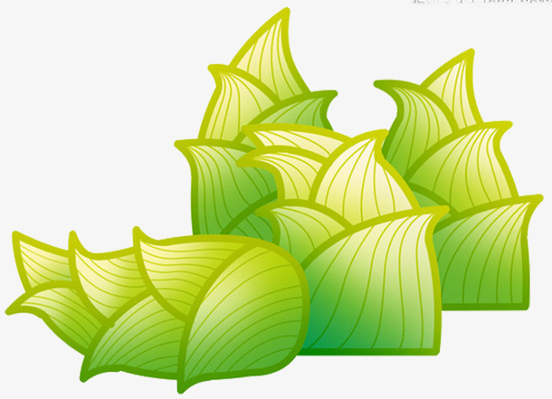 春季绿色卡通条纹竹笋免抠