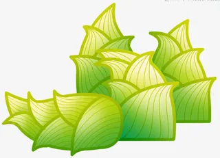 春季绿色卡通条纹竹笋免抠