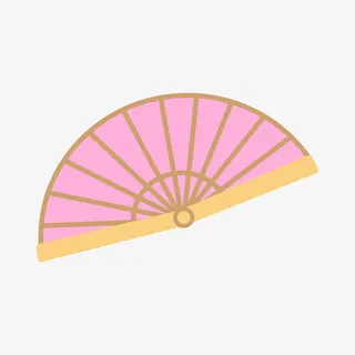 卡通扇子折扇免抠