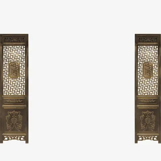 工笔画 门 配饰 素材免抠