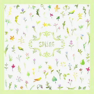 素雅春季花卉无缝背景矢量素材
