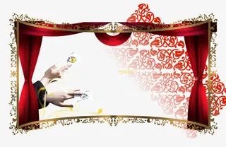 红色海报幕布背景素材