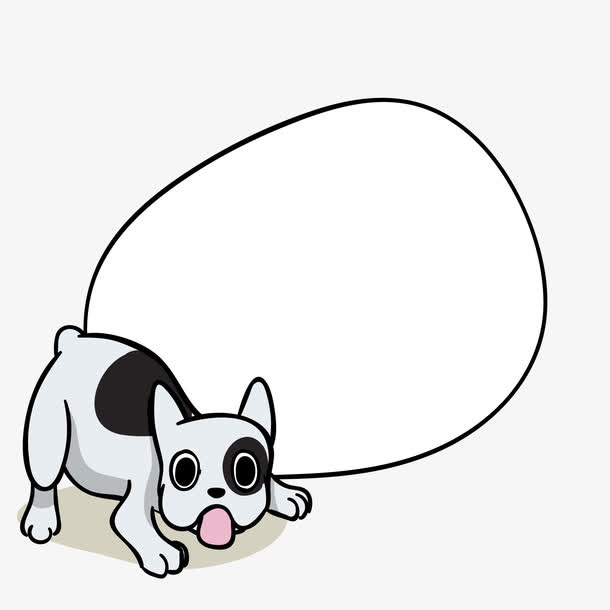 卡通斗牛犬留言板设计免抠