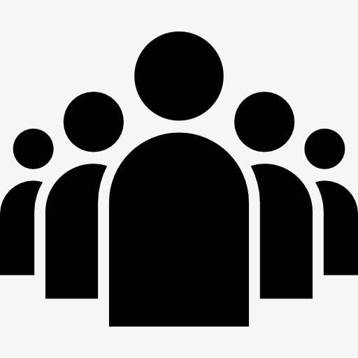 一群人在一组图标免抠