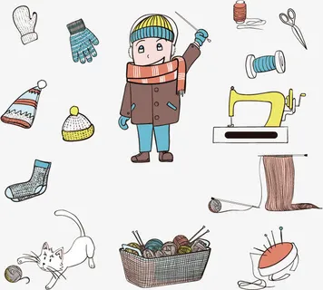 彩绘针线矢量图免抠