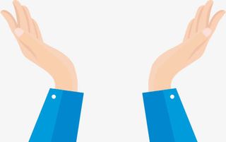 蓝色托举动双手卡通背景