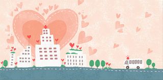 手绘爱心背景素材高清