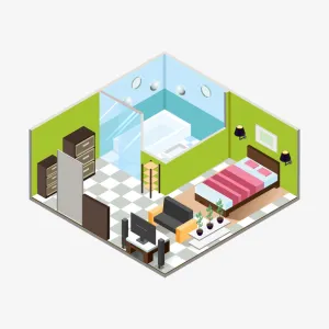 创意立体房屋内部图矢量图免抠